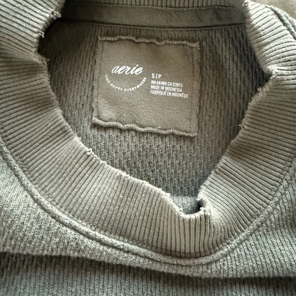 Aerie drop shoulder waffle knit crewneck sweater - Picture 2 of 3